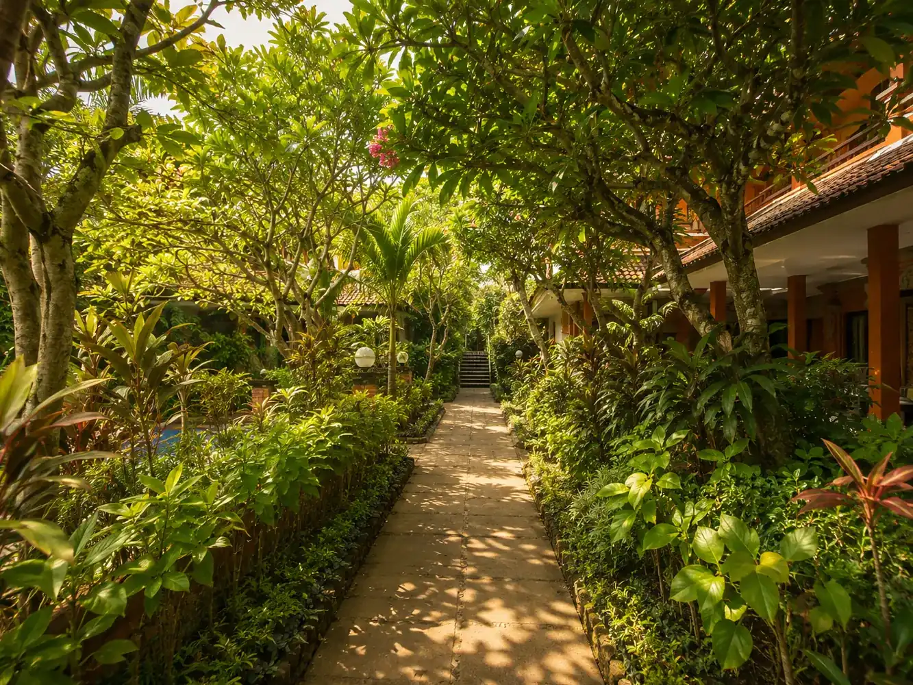 Traditional Balinese garden at Swastika Bungalows